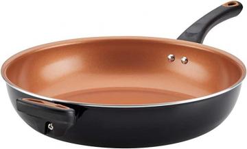 Farberware Glide Deep Nonstick Frying Pan Fry Pan Skillet with Helper Handle - 12.5 Inch, Black