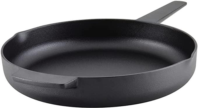 KitchenAid 48395 Seasoned Cast Iron Frying Pan/Skillet, 12 Inch - Black