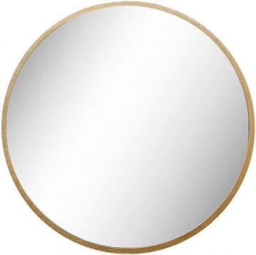 Creative Co-Op 35.5 in. Round Metal Framed Wall Mirror, Gold