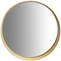 Creative Co-Op Round Accent Gold Metal Frame & Shelf Reflective Mirrors
