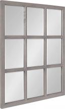 Kate and Laurel Hogan Windowpane Framed Wall Mirror, 26x32, Gray