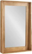 Kate and Laurel Basking Wall Mirror with Shelf, 24 x 36, Natural Wood