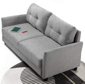 Zinus Ricardo Sofa Couch Tufted Cushions Easy, Tool-Free Assembly, Soft Grey