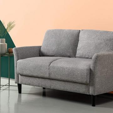 Zinus Jackie Loveseat Sofa Easy, Tool-Free Assembly, Soft Grey