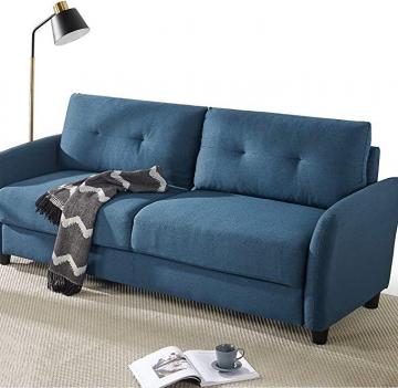 Zinus Ricardo Sofa Couch Tufted Cushions Easy, Tool-Free Assembly, Lyon Blue