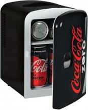 Koolatron Coca-Cola Zero Mini Fridge - Thermoelectric Portable Cooler and Warmer, 4 Liter/6 Cans