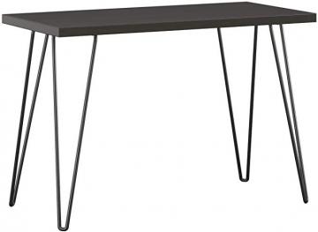 Amazon Basics Retro Hairpin Leg Computer Desk Table - 29.2"H, 40"W, 19.5"D, Espresso/Black