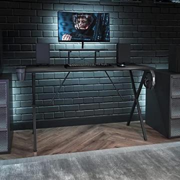 Flash Furniture Gaming Desk, 51.5", Black