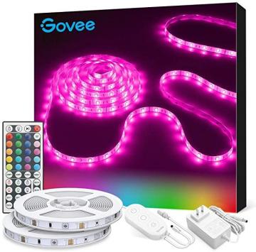 Govee LED Strip Lights, 32.8ft RGB LED Light Strip with Remote Control, 20 Colors and DIY Mode