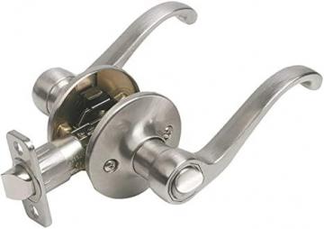 Design House 781823 Scroll Privacy Bed and Bath Door Lever, Satin Nickel, Bed & Bath
