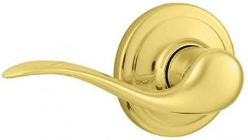 Kwikset Tustin Left-Handed Half-Dummy Lever with Microban Antimicrobial Protection in Polished Brass