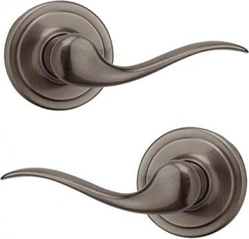 Kwikset Tustin Hall/Closet Lever with Microban Antimicrobial Protection in Antique Nickel