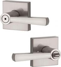 Kwikset Baldwin 93530-008 Spyglass Privacy Lever for Bedroom or Bathroom Handle in Satin Nickel
