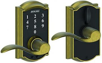 Schlage Touch Camelot Lock with Accent Lever (Antique Brass) FE695 CAM 609 ACC