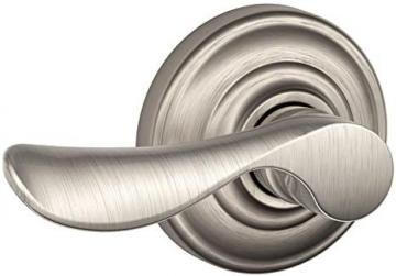 Schlage Champagne Left Handed Lever with Andover Trim Non-Turning Lock, Satin Nickel