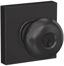 Schlage F51A PLY 622 COL Plymouth Knob with Collins Trim Keyed Entry Lock, Matte Black