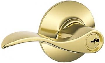 Schlage F51A Acc 605 Accent Keyed Lever, Bright Brass