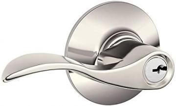 Schlage Accent Lever Keyed Entry Lock in Polished Nickel - F51A ACC 618
