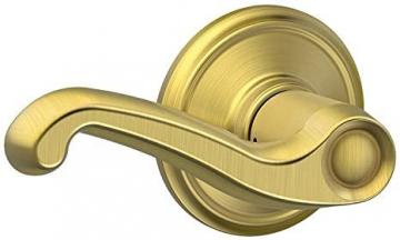 Schlage F10 FLA 608 Flair Lever Hall and Closet, Satin Brass