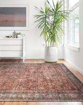 Loloi II Layla Collection LAY-01 Brick Blue, Traditional 7'-6" x 9'-6" Area Rug