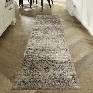 Maples Rugs Distressed Lexington Non Slip Runner Rug For Hallway Entry Way Floor Carpet, 2'6 x 10