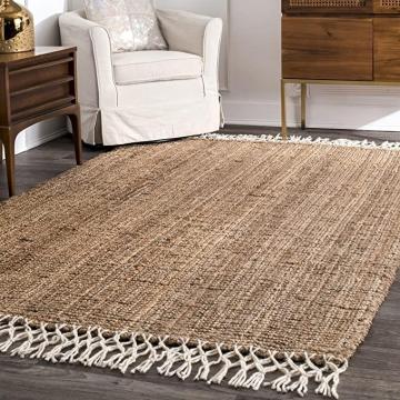 nuLOOM Raleigh Hand Woven Wool Area Rug, 3' x 5', Natural