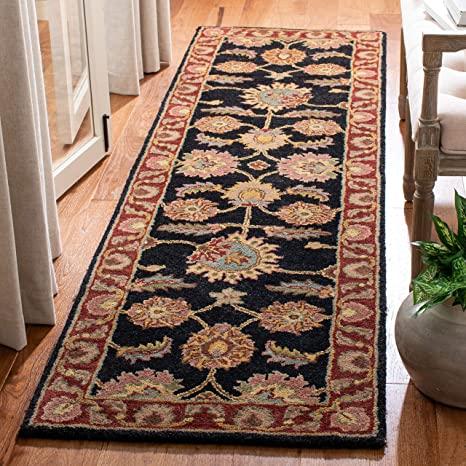 Safavieh Classic Collection CL359A Traditional Oriental Wool Runner, 2'3" x 12', Navy Red