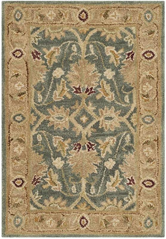 Safavieh Antiquity Collection AT849B Traditional Oriental Wool Accent Rug, 2' x 3', Teal Blue Taupe