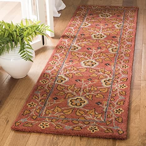 Safavieh Heritage Collection HG407A Traditional Oriental Wool Runner, 2'3" x 8', Red Multi