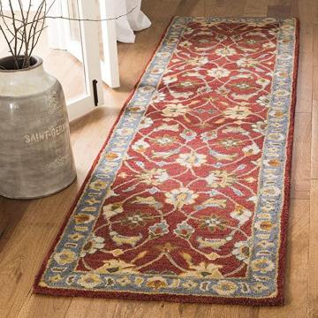 Safavieh Heritage Collection HG403A Traditional Oriental Wool Runner, 2'3" x 8', Red Blue