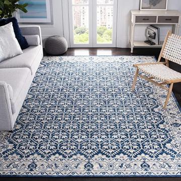 Safavieh Brentwood Collection BNT869M Oriental Distressed Non-Shedding Area Rug, 6'7" x 6'7" Square