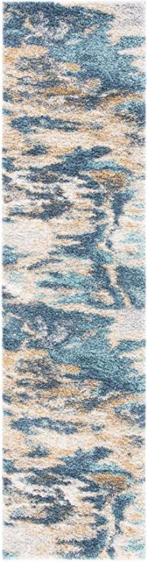 Safavieh Calista Shag Collection CAL110M Abstract Non-Shedding Dining Room Plush 1-inch Thick Runner