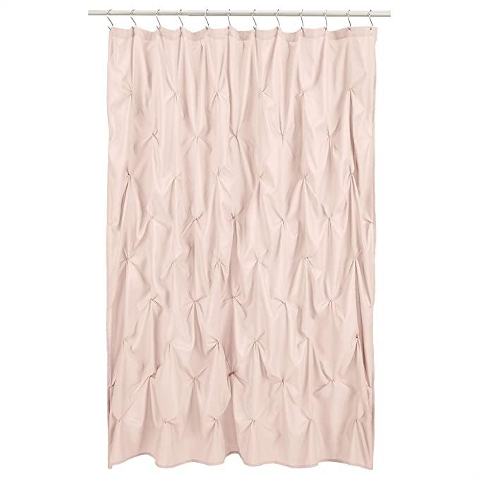 Amazon Basics Pinched Pleat Bathroom Shower Curtain - Blush, 72 Inch