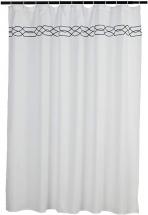 Amazon Basics Embroidered Bathroom Shower Curtain - Black Trellis, 72 Inch