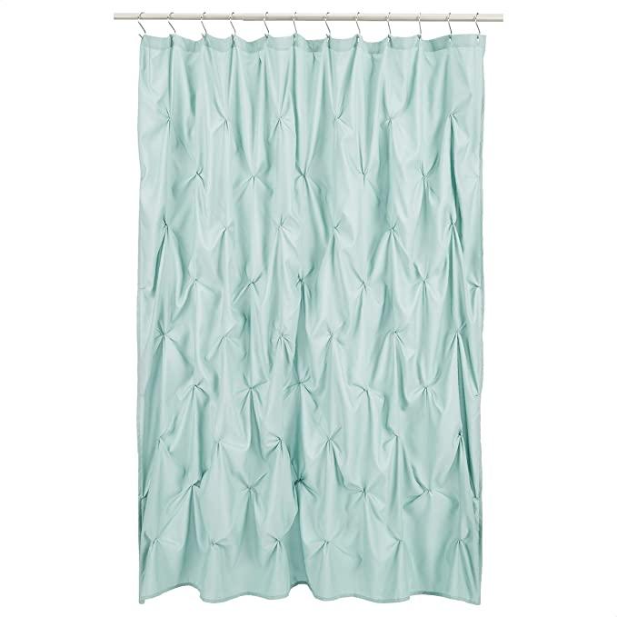 Amazon Basics Pinched Pleat Bathroom Shower Curtain - Sea Foam Green, 72 Inch