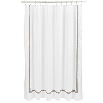 Amazon Basics Bathroom Shower Curtain - Taupe Hotel Stitch, 72 Inch