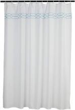 Amazon Basics Embroidered Bathroom Shower Curtain - Light Blue Trellis, 72 Inch