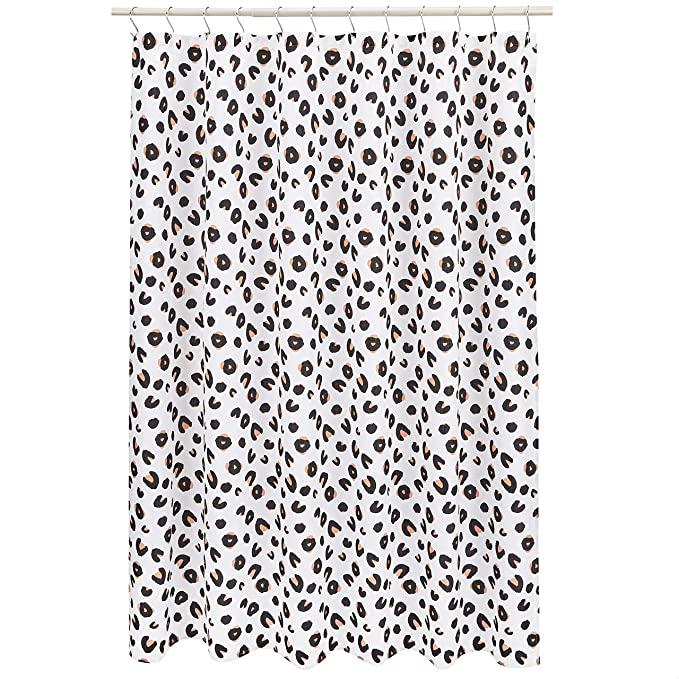 Amazon Basics Microfiber Printed Cheetah Pattern Bathroom Shower Curtain - Cheetah, 72 Inch