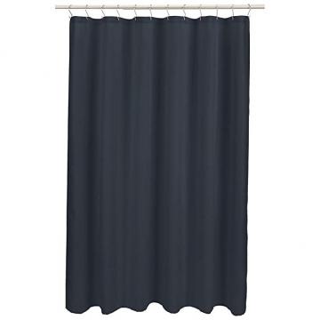 Amazon Basics Linen Style Bathroom Shower Curtain - Navy Blue, 72 Inch