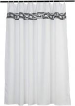 Amazon Basics Embroidered Bathroom Shower Curtain - Navy Blue Athena, 72 Inch