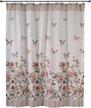Avanti Linens Butterfly Garden Collection, Shower Curtain, White