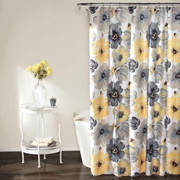 Lush Decor Leah Shower Curtain-Bathroom Flower Floral Large Blooms Fabric Print Design