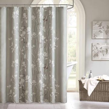 E&E Madison Park Vaughn Floral Tree Grey Shower Curtain , Floral Casual Shower Curtains