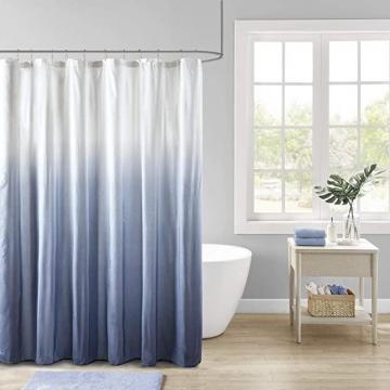 E&E Madison Park Ara Shower Curtain, Seersucker Design Ombre Print, Modern Bathroom Decor