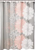 E&E Madison Park Lola 100% Cotton Shower Curtain, Casual Large Floral Design, Blush