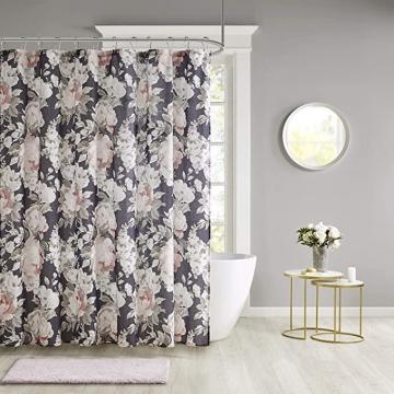 E&E Madison Park Mavis Cotton Bathroom Shower, Floral Design Modern Shabby Chic