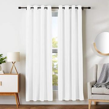 Amazon Basics Room Darkening Blackout Window Curtains with Grommets - 52 x 84-Inch, White
