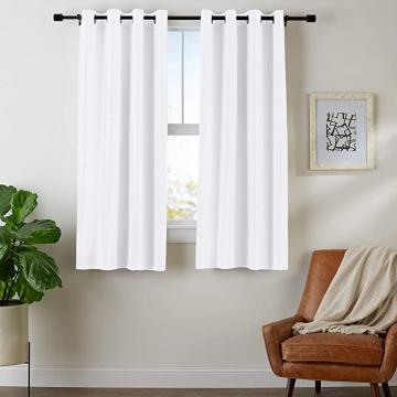 Amazon Basics Room Darkening Blackout Window Curtains with Grommets - 42 x 63-Inch, White