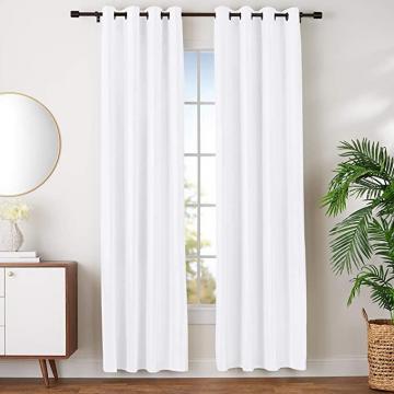 Amazon Basics Room Darkening Blackout Window Curtains with Grommets - 52 x 96-Inch, White