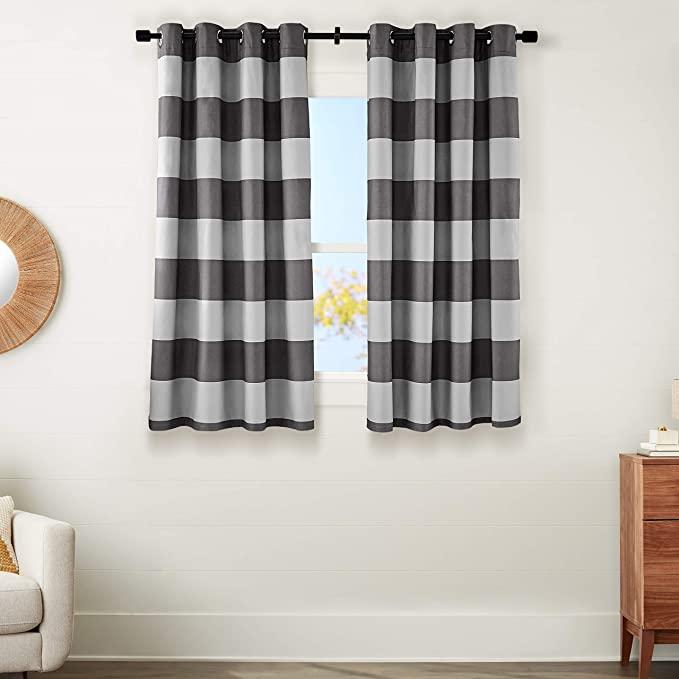 Amazon Basics Room-Darkening Blackout Curtain Set with Grommets - 52 x 63-Inch